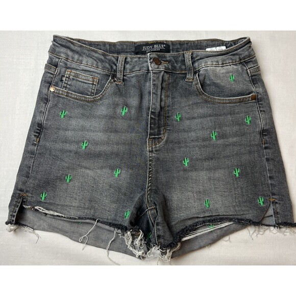 Judy Blue Pants - Judy Blue Embroidered Cactus Shorts Size Large